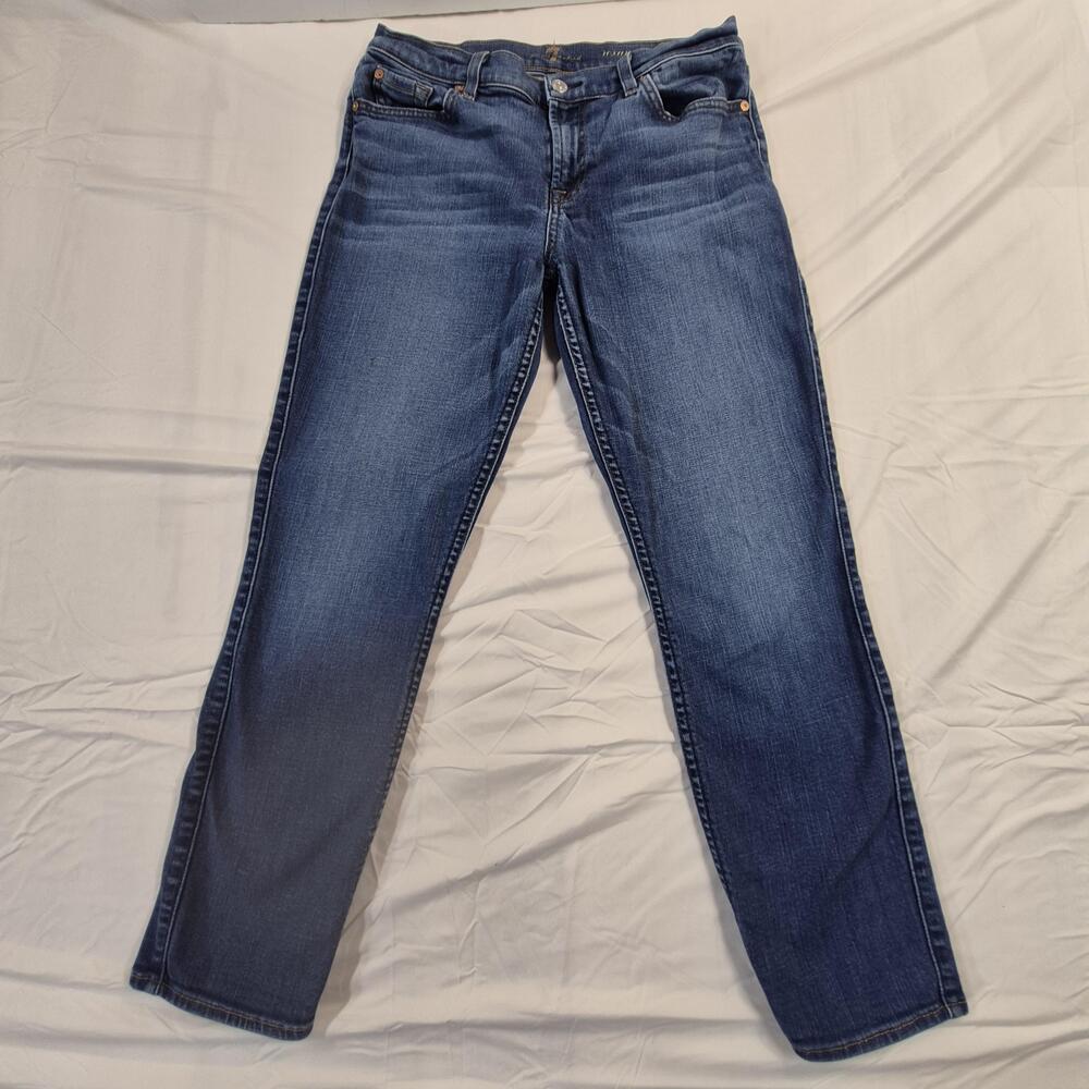 7 For All Mankind Roxanne Ankle Jeans Womens 29 Blue Medium Wash Stretch Denim